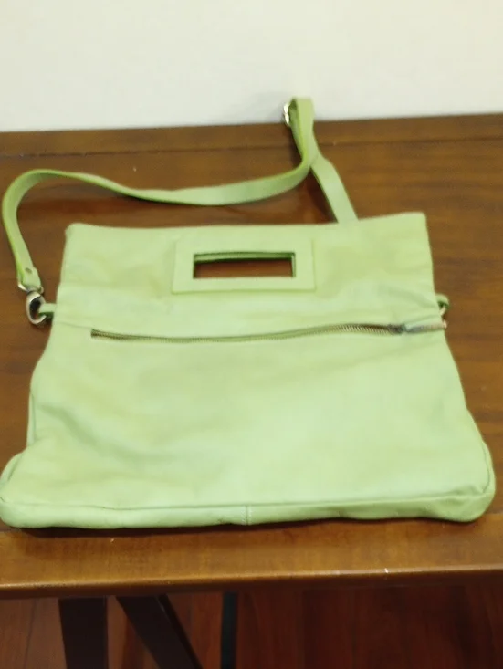Avorio Green Italian Leather Handbag Envelope Clutch Crossbody Purse - Picture 7 of 12